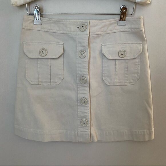 Gap Skirt Khaki Button Front Y2K Summer 2003 Pockets Neutral Trendy Casual - Picture 8 of 8